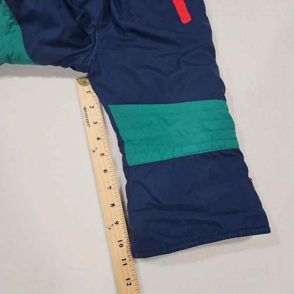 Gymboree Vintage Size Small Snow Pants Overall Small Blue Red‎ Green Color Block